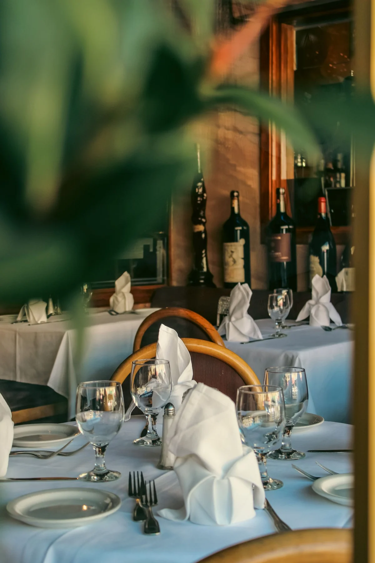 A carefully arranged restaurant table