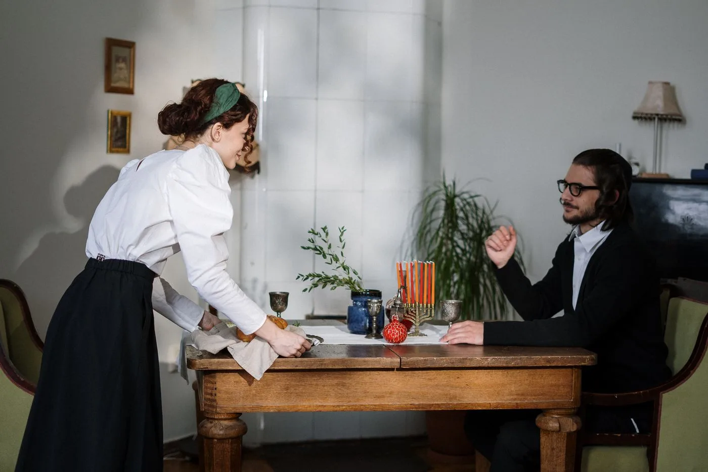 Couple at Dinner Table